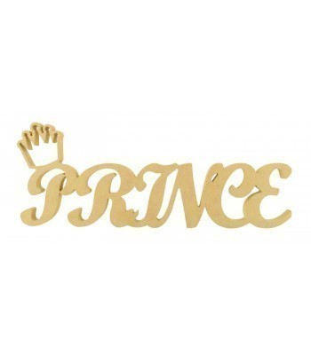 18mm Freestanding MDF 'Prince' word with Crown on Top